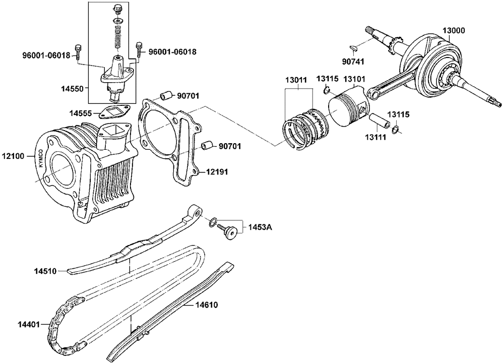 Zylinder, Kolben & Kurbelwelle