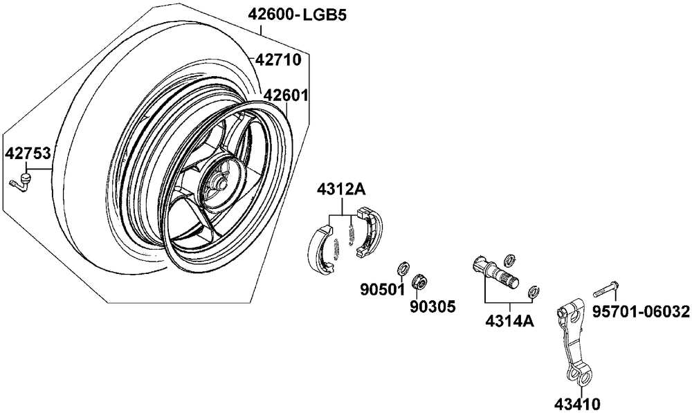 Hinterrad mit Bremse