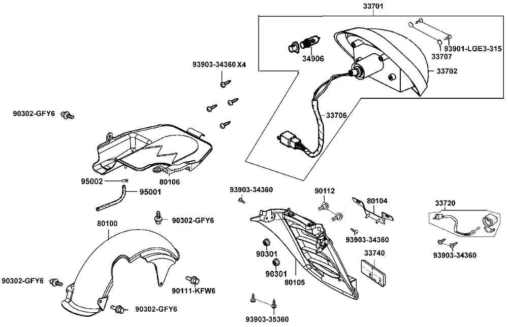 Rücklicht & Radabdeckung hinten