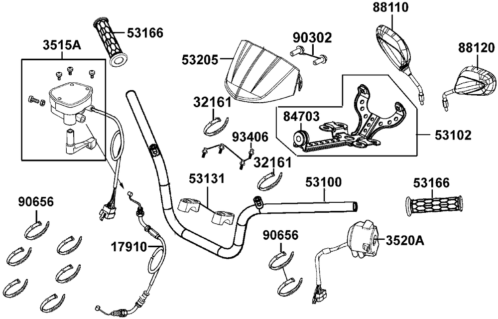 Lenker, Spiegel & Bowdenzüge
