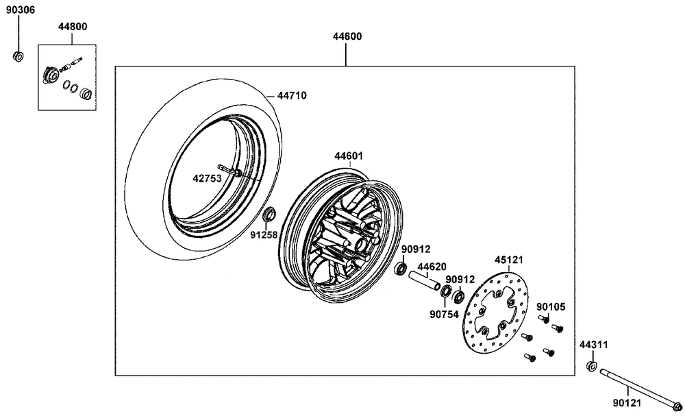 Vorderrad mit Bremse