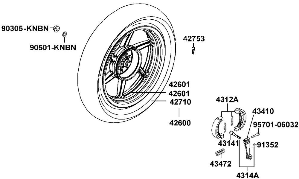 Hinterrad mit Bremse