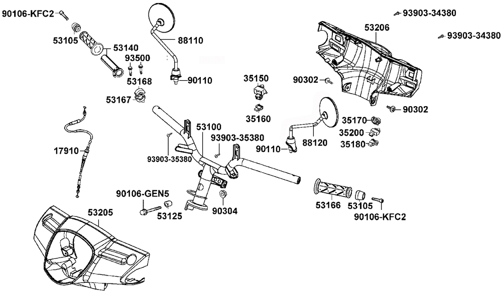 Griffe, Spiegel, Lenker & Lenkerverkleidung