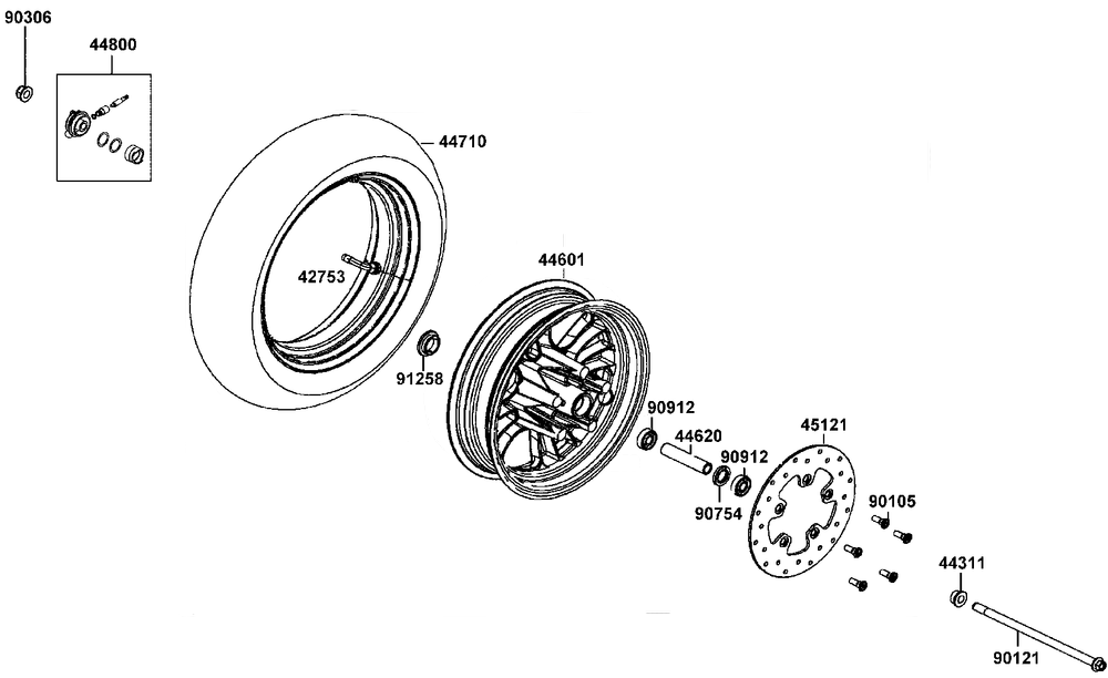 Vorderrad mit Bremse