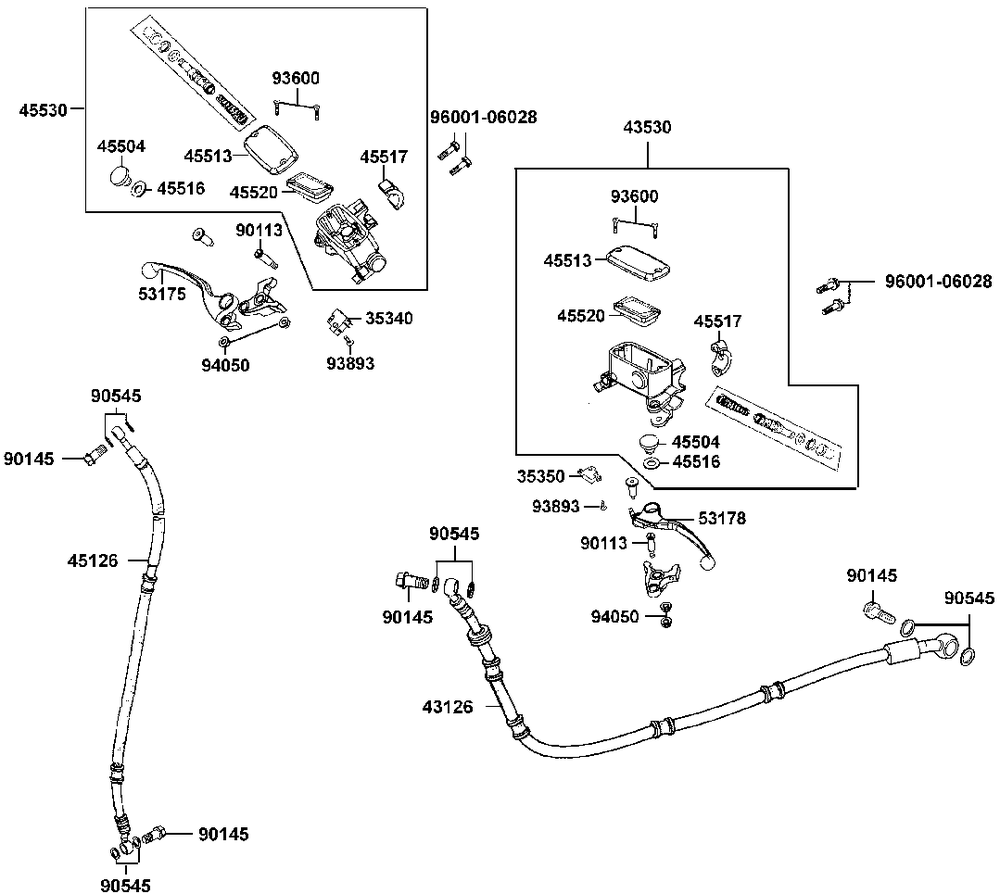 Hauptbremszylinder vorne & Bremsschläuche