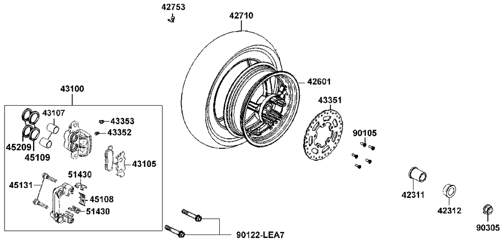 Hinterrad mit Bremse