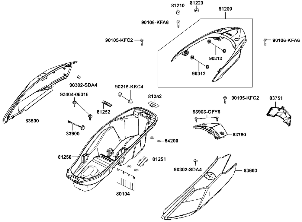 Helmfach & Verkleidung hinten