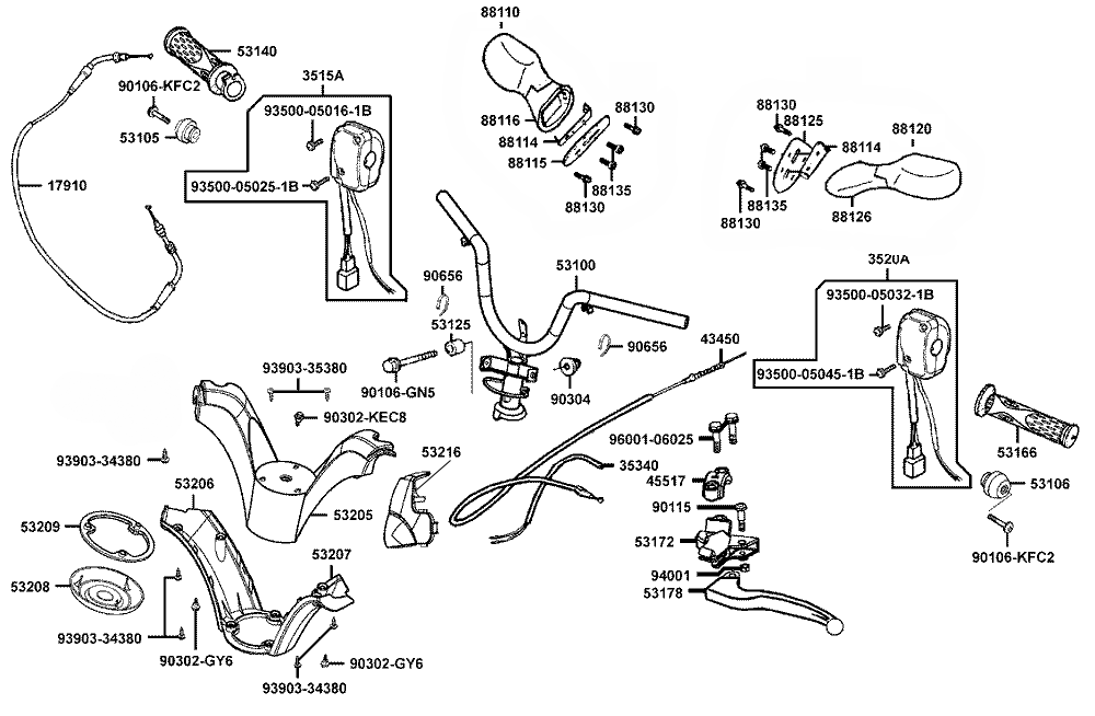 Griffe, Spiegel, Lenker & Lenkerverkleidung
