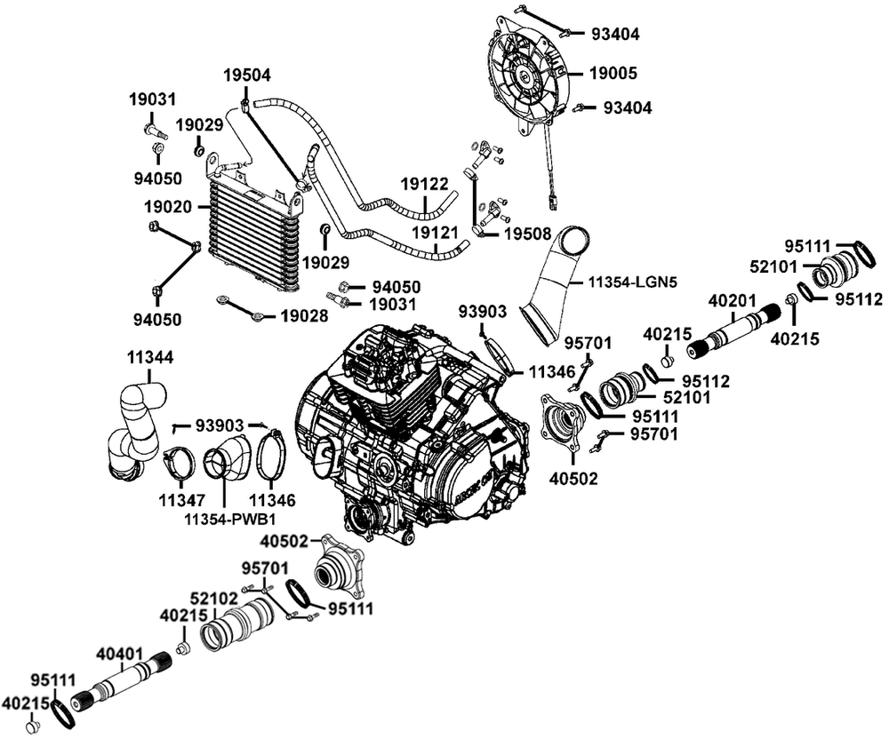 Kühlanlage & Luftschlauch-Variomatik, Kardanwelle vo. & hi.