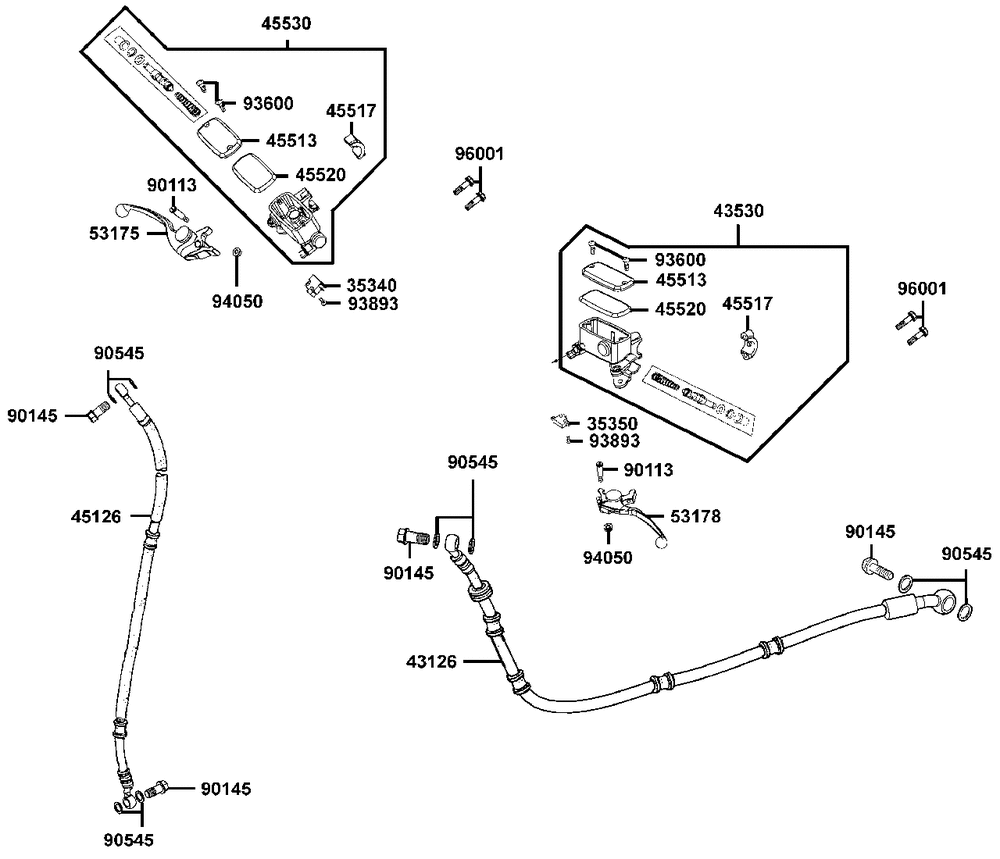 Hauptbremszylinder vorne & Bremsschläuche