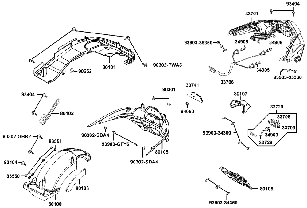 Rücklicht & hintere Radabdeckung