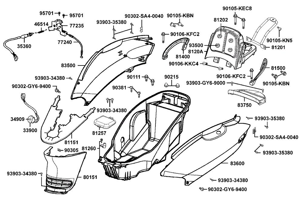 Verkleidungen hinten & Helmbox