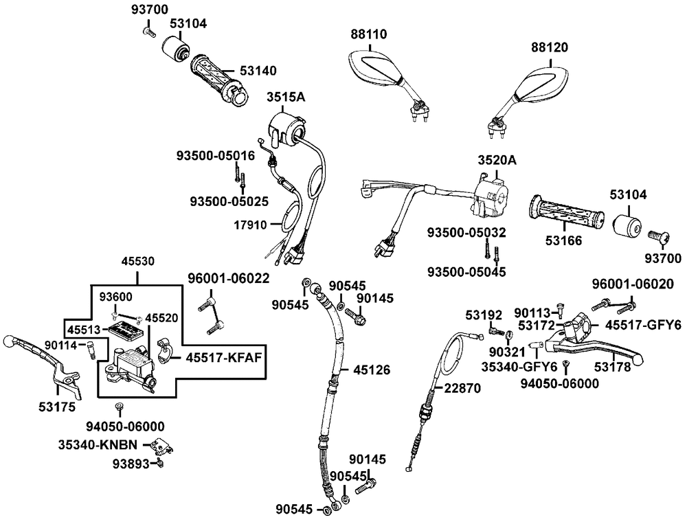 Armaturen, Spiegel & Bowdenzüge