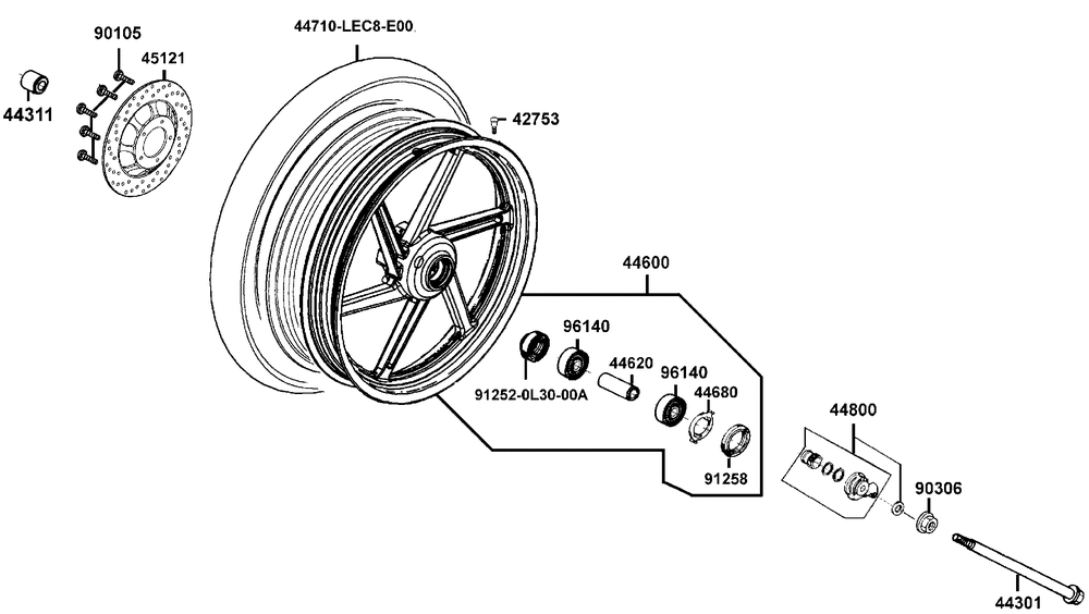 Vorderrad mit Bremsscheibe