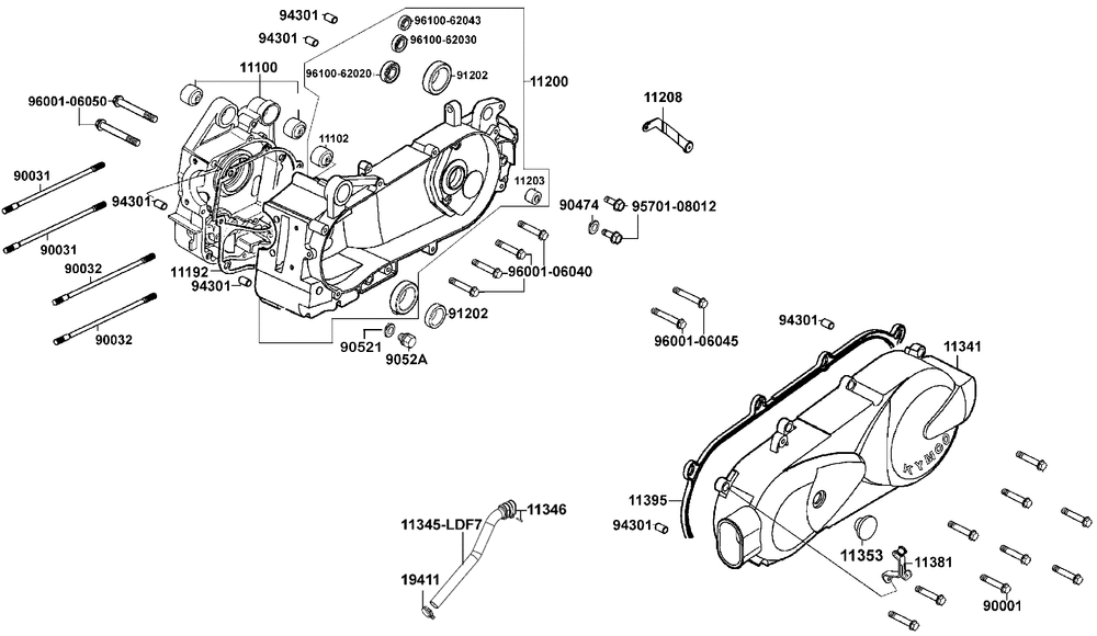 Kurbelgehäuse kpl. & Variomatikdeckel