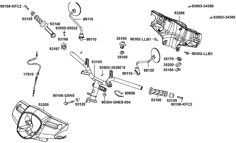 Griffe, Spiegel, Lenker & Lenkerverkleidung
