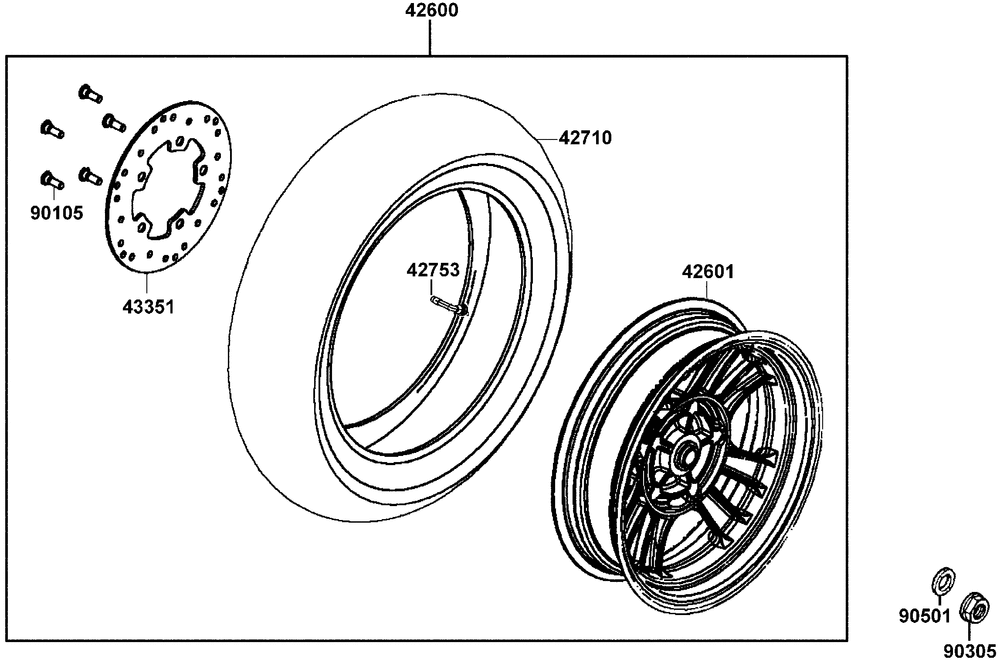 Hinterrad mit Bremse