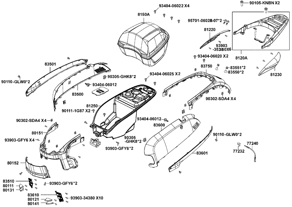 Verkleidungen hinten & Helmbox