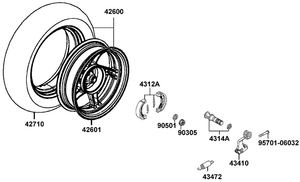 Hinterrad mit Bremse