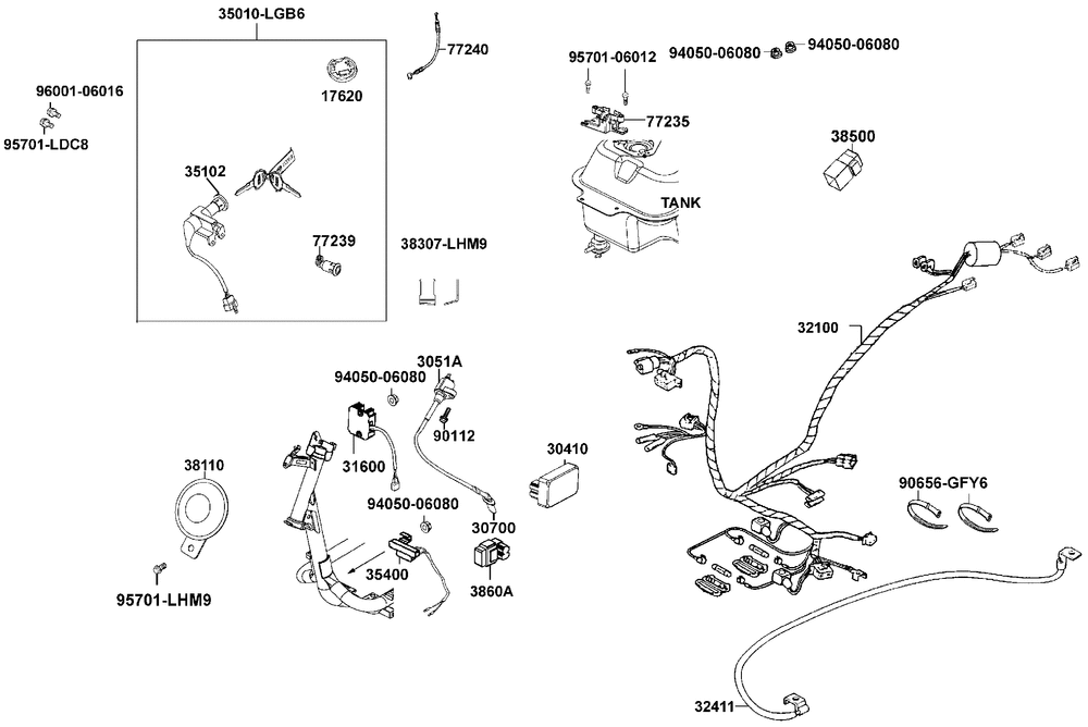 Elektrische Anlage-Schloßsatz