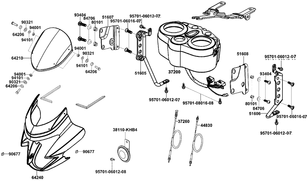 Vordere Verkleidungen, Tacho