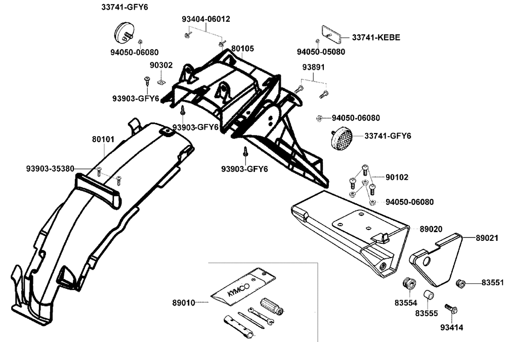 Kotflügel hinten & Bordwerkzeug
