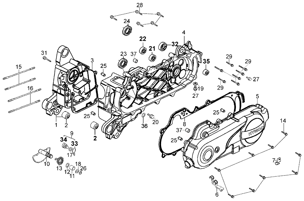 Kurbelgehäuse kpl. & Variomatikdeckel