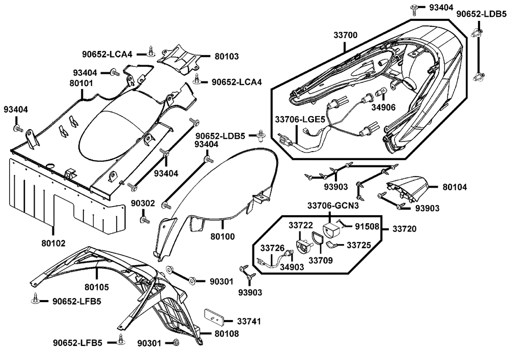 Rücklicht-Radabdeckung hinten