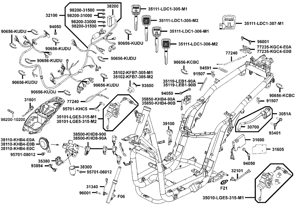 Elektrische Anlage-Schloßsatz
