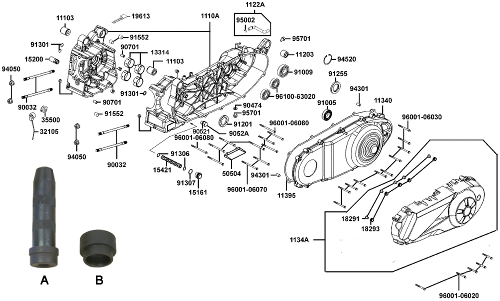 Kurbelgehäuse & Variomatikdeckel