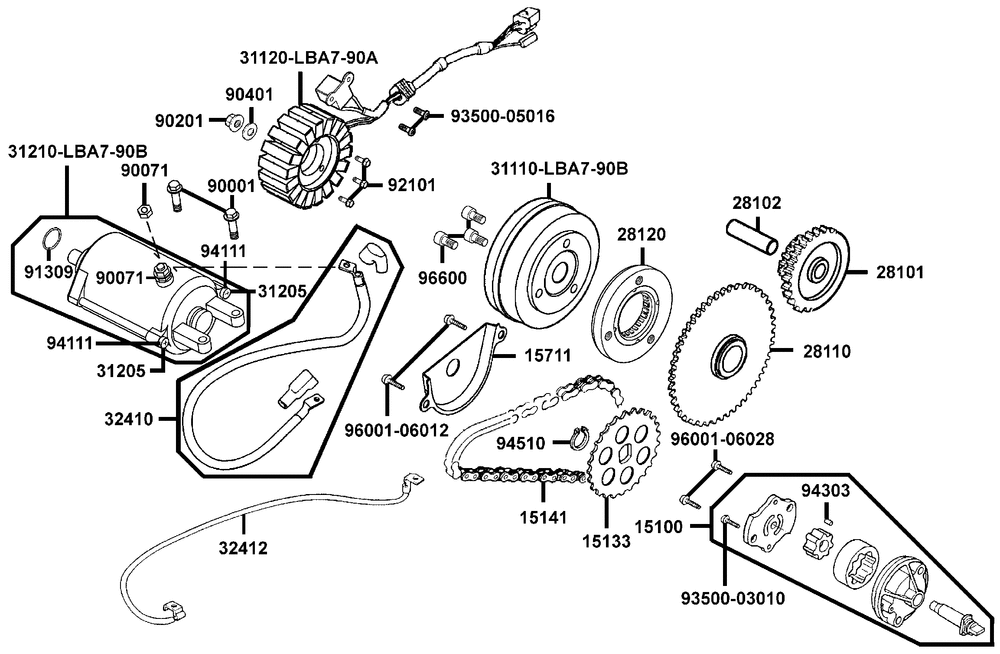 Lichtmaschine, Anlasser & Ölpumpe