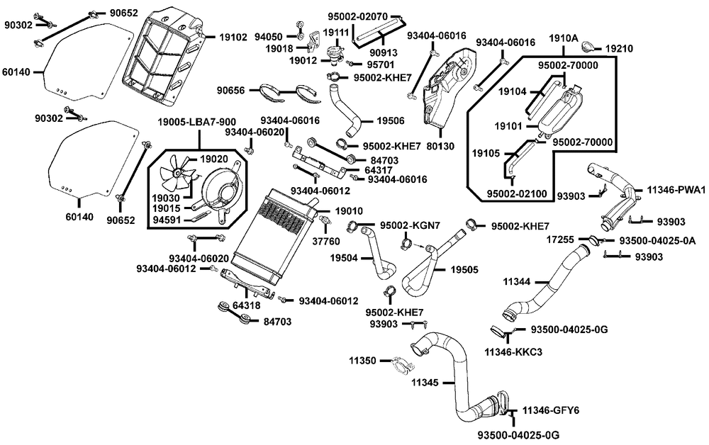 Kühlanlage & Luftschlauch Variomatik