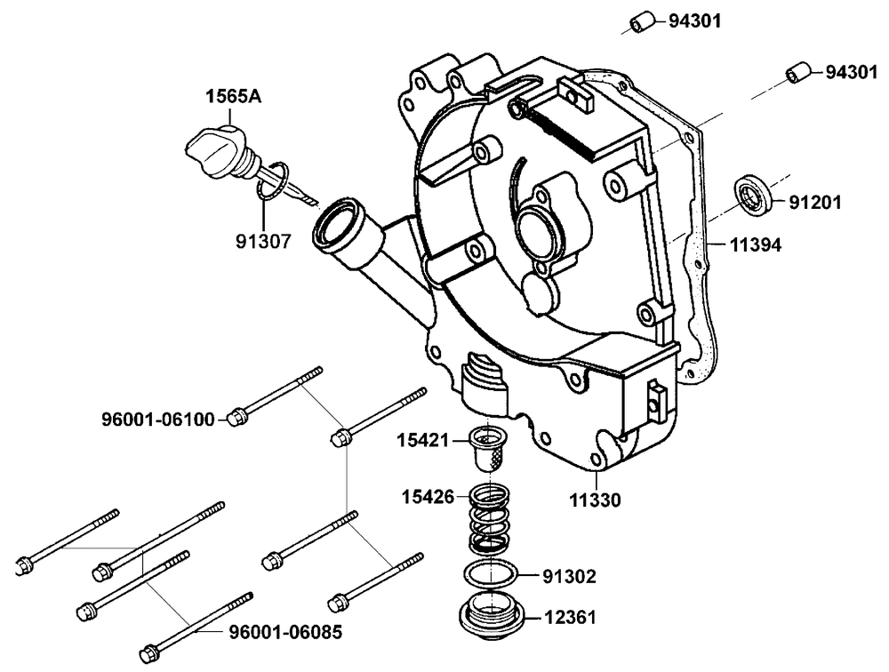 Kurbelgehäusedeckel rechts