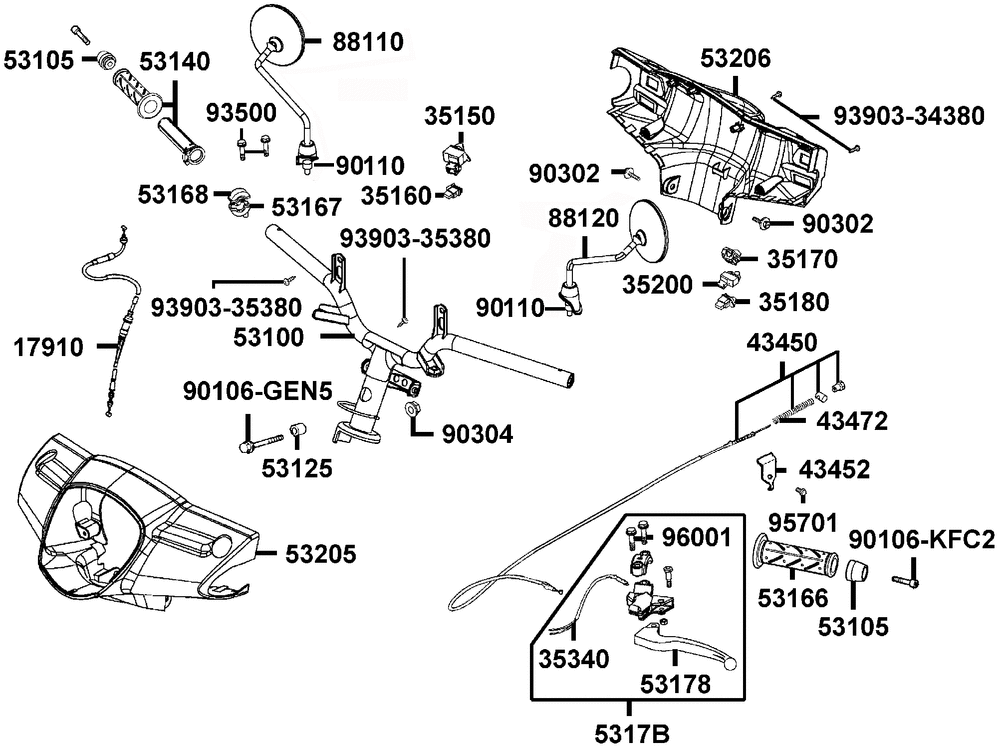 Lenker, Spiegel & Bowdenzüge