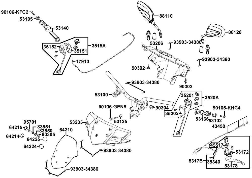 Lenker, Spiegel & Bowdenzüge