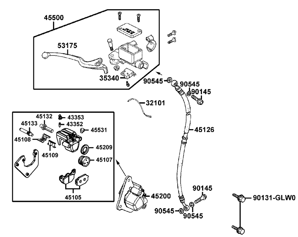 Hauptbremszylinder vorne & Bremsschläuche