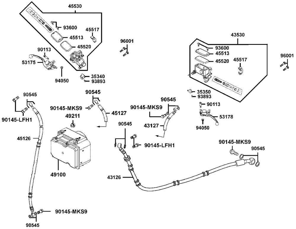 Hauptbremszylinder vorne & Bremsschläuche