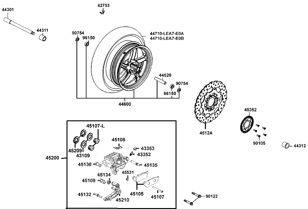 Vorderrad mit Bremse