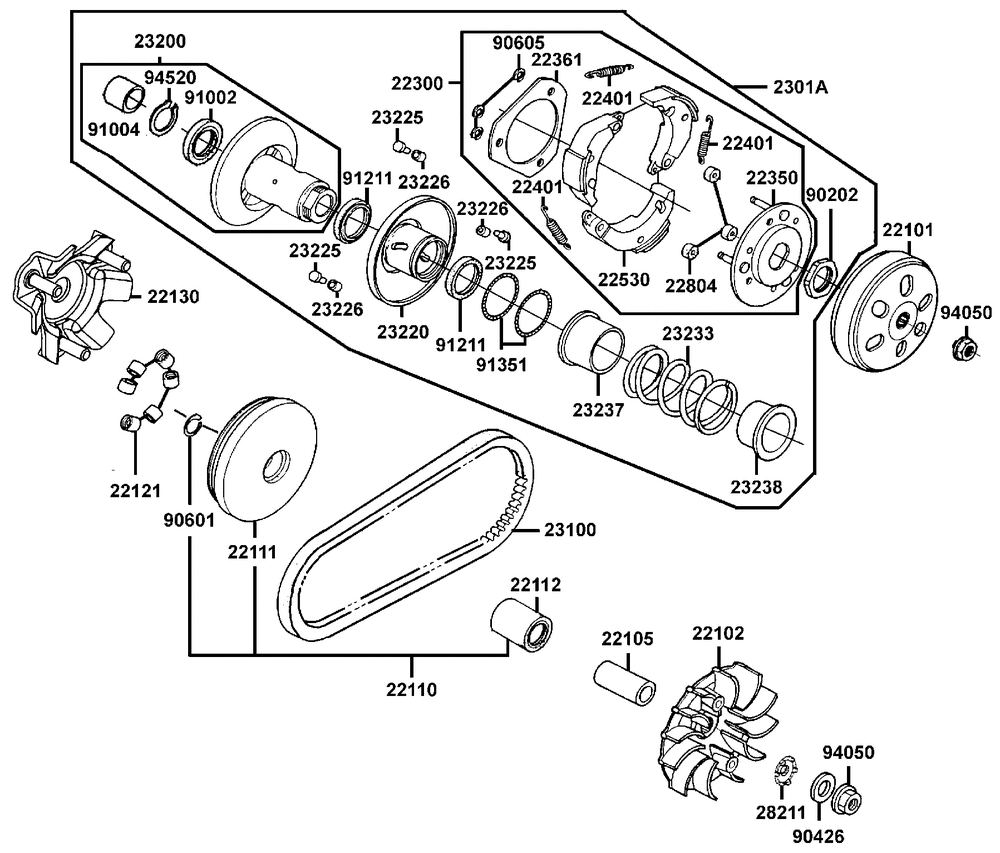 Fliehkraftkupplung & Variomatik