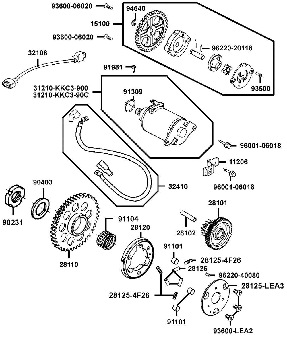 Elektrischer Anlasser & Ölpumpe