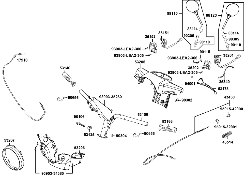 Griffe, Spiegel, Lenker & Lenkerverkleidung