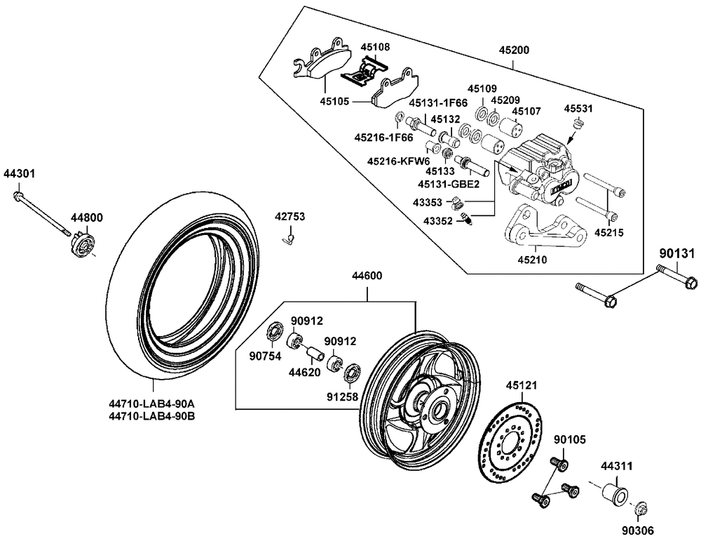 Vorderrad mit Bremse