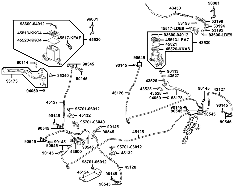 Hauptbremszylinder vorne & hinten, Bremsschläuche