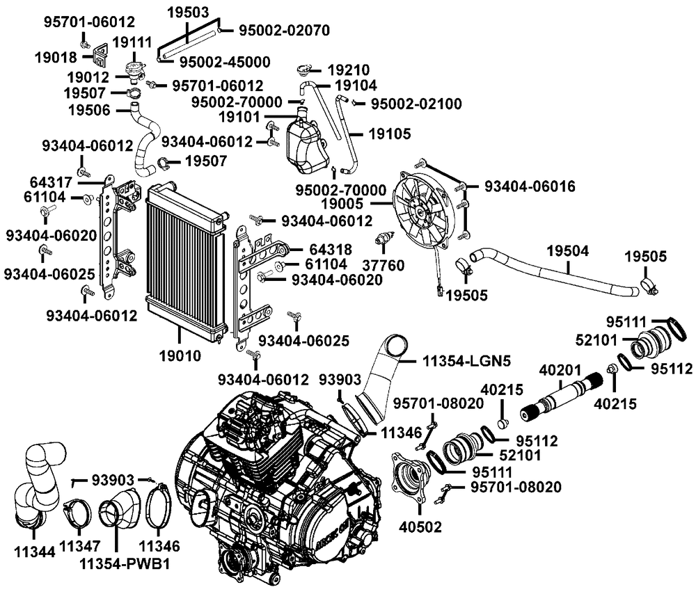 Kühlanlage & Luftschlauch-Variomatik, Kardanwelle