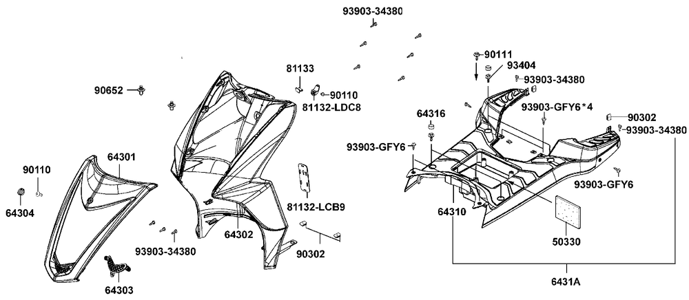 Verkleidungen vorne & Trittbrett
