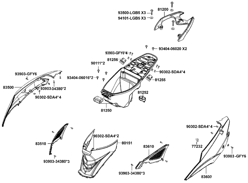 Verkleidungen hinten & Helmbox