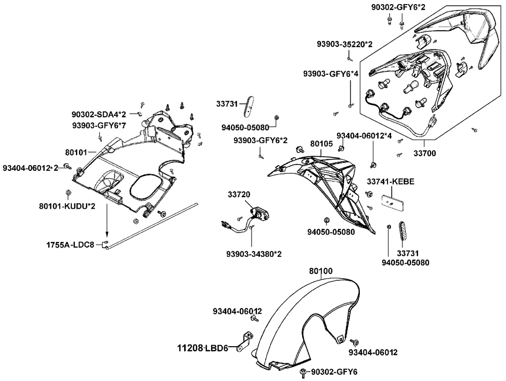 Rücklicht & Radabdeckung hinten