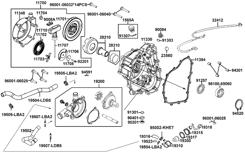 Gehäusedeckel rechts-Wasserpumpe
