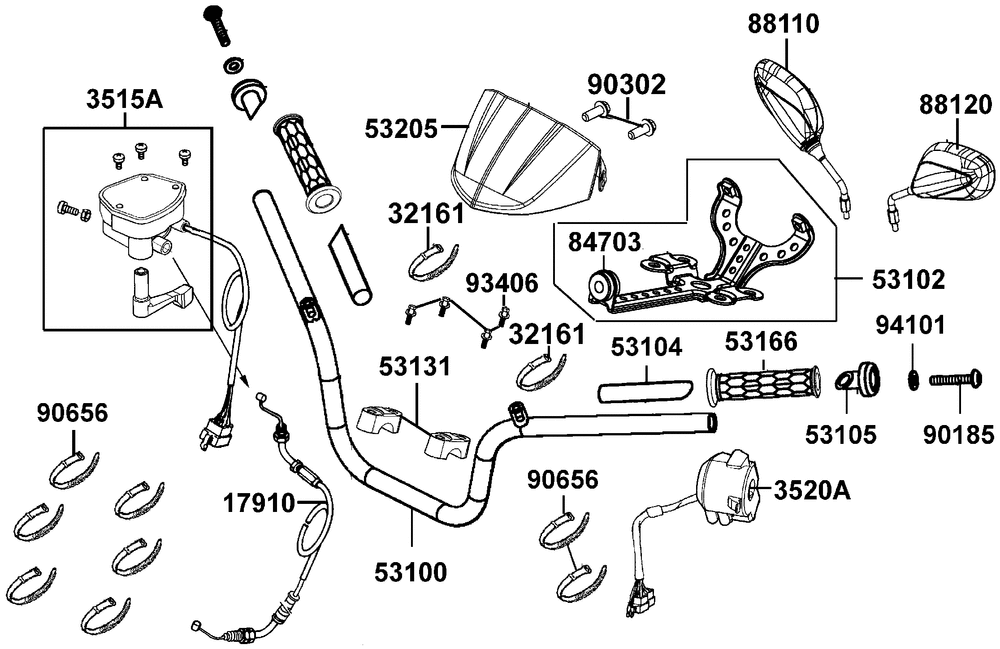 Lenker, Spiegel & Bowdenzüge