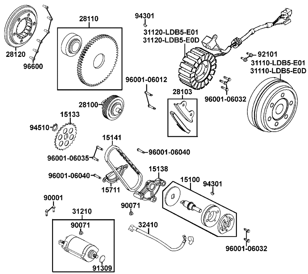 Lichtmaschine, Anlasser & Ölpumpe